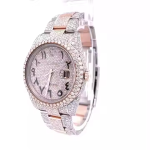 Relojes Iced Out de lujo con movimiento automático de acero inoxidable Iced Out Hip Hop VVS Moissanite, relojes de diamantes para hombres y mujeres - Product Image 3