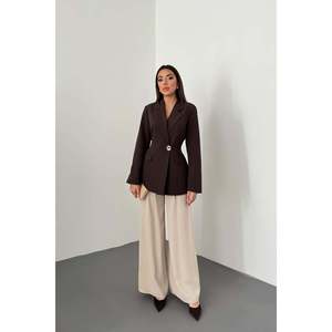 Blazer Marrón Entallado para Mujer, Marca Elisa Fashion, 1000g, Suministro al por Mayor - Product Image 3