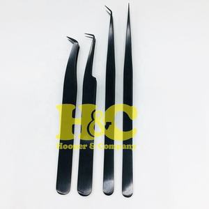 Pinces à cils professionnelles en acier inoxydable - Poignée antidérapante durable, couleur et logo personnalisables, design à pointe en fibre, emballage personnalisé - Product Image 5