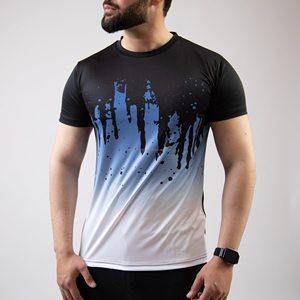 เสื้อยืดผู้ชายทรงเข้ารูปคุณภาพสูงแฟชั่นปี 2024 พิมพ์ลายด้านหน้าแบบซับลิเมชั่นตามสั่ง ผลิตจากไมโครไฟเบอร์ น้ำหนักเบา เป็นมิตรกับสิ่งแวดล้อม - Product Image 3