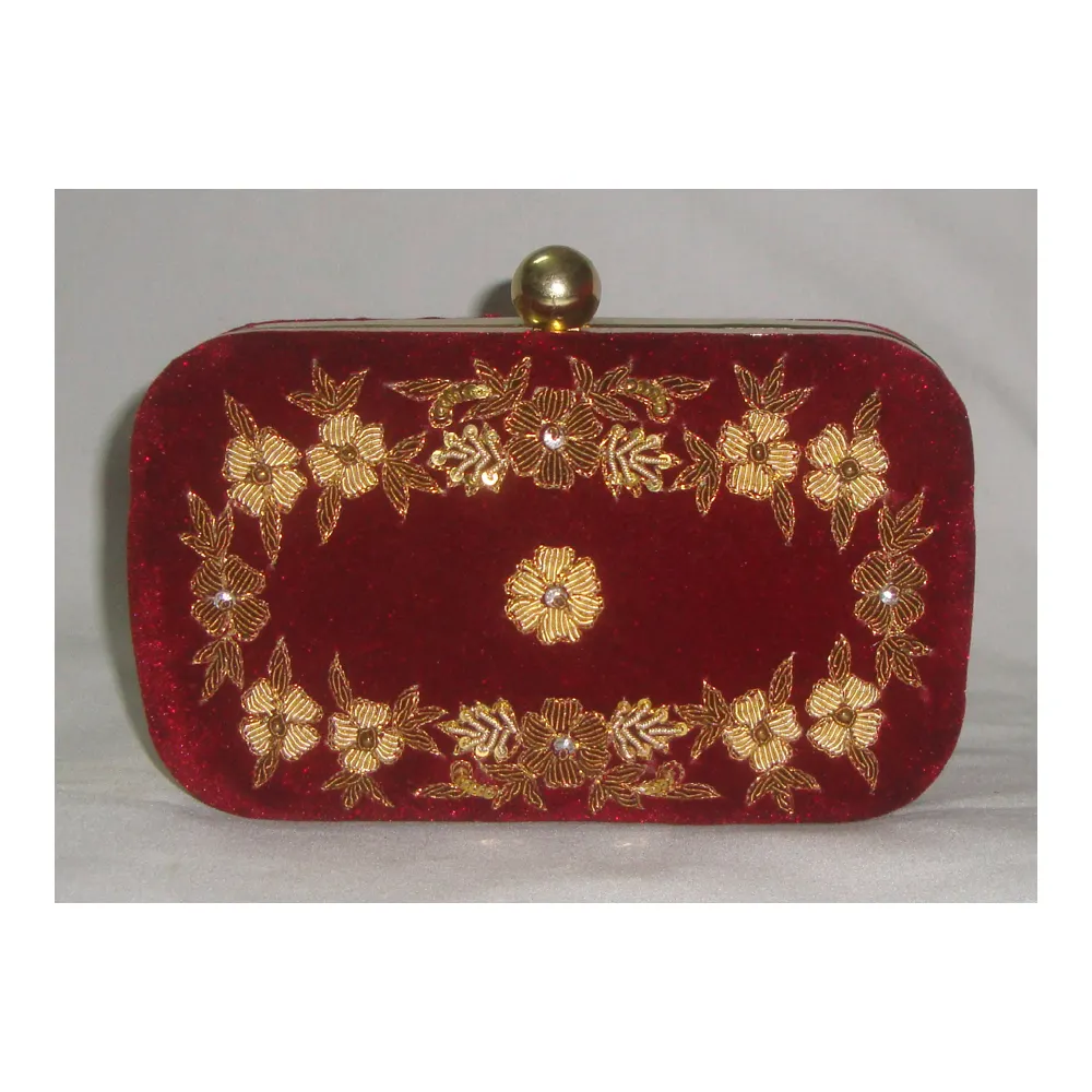 Gorgeous Embroidery Designing Handmade Ladies Hand Clutch Bags With Smooth & Finishing On Best Artisan Works For Home Decoration