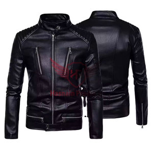 Llegada Unisex diseño Color Block hombres chaqueta de cuero genuino personalizado de alta calidad hombres chaqueta de cuero al por mayor de moda - Product Image 1
