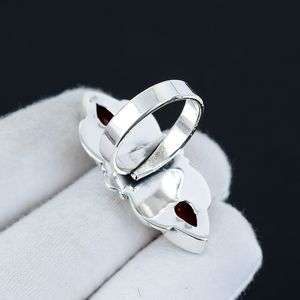 Red Garnet Ring 925 Sterling <b>Silver</b> Rhodium Plated Vintage Luxury Jewelry Gemstone Ring Thanksgiving Gift - Product Image 6