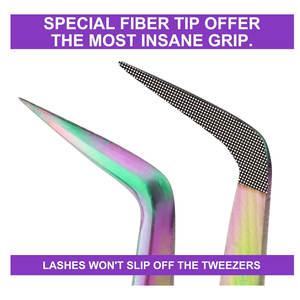 Herramientas de maquillaje profesional Diamond Grip-Pinzas de pestañas de acero inoxidable más vendidas con pinzas de pestañas de extensión coloridas - Product Image 2