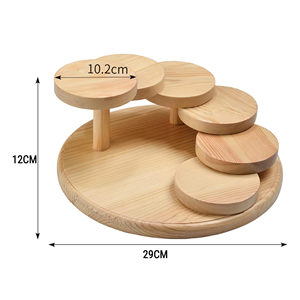 Venta caliente Sashimi de madera Escalera de 6 niveles Sashimi Estante de exhibición para fiesta Hotel Restaurante Exhibición de comida al por mayor de Vietnam - Product Image 2