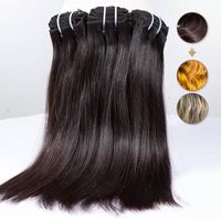 Ekstensi Rambut Manusia India Virgin Tebal Premium 100% Rambut Asli Jahitan Mesin Ganda Lembut Halus Bebas Kusut Panjang