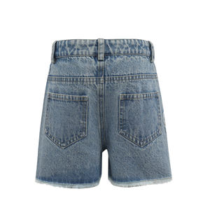 Pantalones cortos de mezclilla de algodón para mujer Lavado con ácido Diseño desgastado Dobladillo crudo Estilo vintage Pantalones cortos transpirables informales de verano - Product Image 2