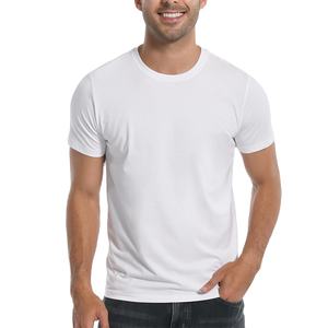 T-shirt en bambou tendance et très vendu, T-shirt blanc uni doux, T-shirt décontracté à col rond, T-shirt basique pour homme - Product Image 4