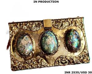 Nácar de latón de lujo hecho a mano para damas diseñador noche y boda fiesta monedero bolsos de moda para fiestas - Product Image 2