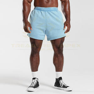 กางเกงขาสั้นเอวผูกเชือกแบบย้อมสีเอซิด ดีไซน์เฉพาะตัว สำหรับผู้ชาย ผ้าฝ้ายถัก 100% สไตล์วินเทจ สปอร์ตแวร์ สีพื้น ทรงฮิปสเตอร์ ความยาวระดับเข่า ไซส์ XS - Product Image 1