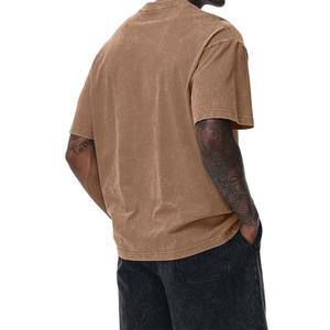 T-shirt personnalisé en coton léger surdimensionné à tricot uni, lavage vintage, séchage rapide, respirant, personnalisé pour homme - Product Image 4