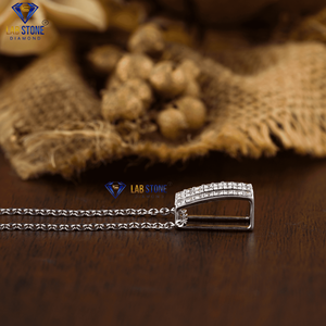 Colgante de diamante de corte brillante redondo TDW 0.352 con cadena de oro blanco certificado/no certificado Diamante Cvd Joyería de diamantes - Product Image 3