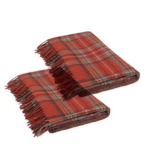Manta de lana de tartán de estilo mexicano 150X175 cm técnica tejida Royal Stewart patrón antiguo para dormitorio de la India - Product Image 5