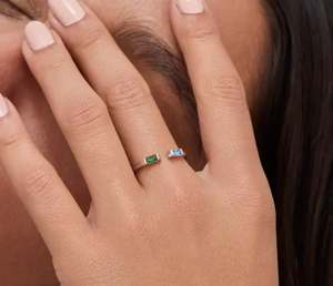 Anillo de diamantes baguette único para mujer a precio asequible, anillo de diamantes baguette del exportador indio para uso con piedra natal - Product Image 2