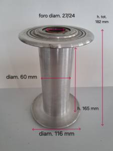 2 LBS Scaglia Aluminum Alloy Flanged Bobbins (165x60x116mm) in Very Good Condition for Yarn Processing & Twisting Italy Origin - Product Image 2