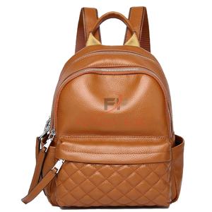 Nuevo personalizado con carga Anti venta al por mayor de moda OEM personalizado barato Pu cuero marrón Color mochila mujeres - Product Image 1