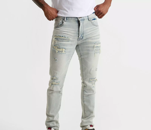Custom Mens Pants Add LOGO Mens Baggy <b>Jeans</b> Men Denim Trousers <b>Jeans</b> - Product Image 5