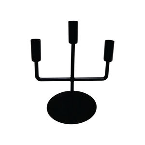 Bougeoir en fer décoratif pour la maison avec 3 bougeoirs de couleur noire pour table et décoration de mariage personnalisés en vrac - Product Image 1