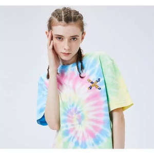 100% coton col rond surdimensionné Tye Dye T-Shirts pour hommes Street Style imprimé Tie Dye grande taille vêtements pour hommes T-shirt pour hommes - Product Image 5