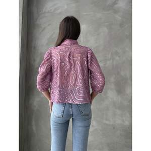 Blusas y Tops de Tul Bordado con Lentejuelas Lila Topshow para Mujer, Venta al Por Mayor - Product Image 1