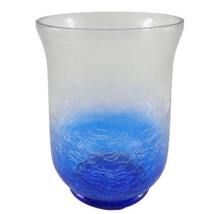 Vase à fleurs en verre pour décoration de la maison Pot de fleurs au design moderne de couleur bleue pour le salon et la décoration de table - Product Image 1