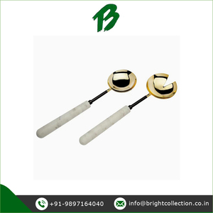 Vintage Design <b>Marble</b> Handle Salad Server Best Quality <b>Dinnerware</b> Cutlery <b>Set</b> Available with Custom Logo and Size - Product Image 3
