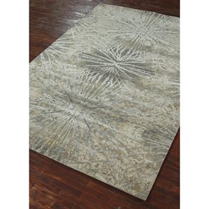Alfombra de Lana y Seda de Bambú Tejida a Mano en Beige y Marrón de Kavi, con Patrón Abstracto para el Hogar y el Pasillo, Material Viscosa-Esk-400, Alfombras Jaipur AU - Product Image 2