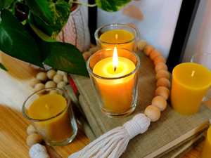 Portavelas votivas de vidrio transparente, contenedor de velas de cera de abejas para Recargas, taza de tarro de vidrio recargable, cera de abejas votivas - Product Image 6