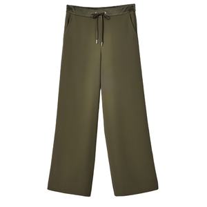 Pantalones Casuales Elegantes de Lona de Alta Calidad, Cintura Media, Largos, Antiarrugas, para Mujer, 100% Algodón, Lisos - Product Image 1