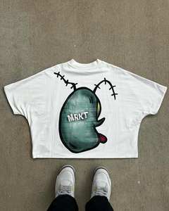 Fabricante personalizado 320 Gsm Drop Shoulder Boxy camiseta con parte inferior de impresión DTG personalizada recortada a bajo precio - Product Image 2