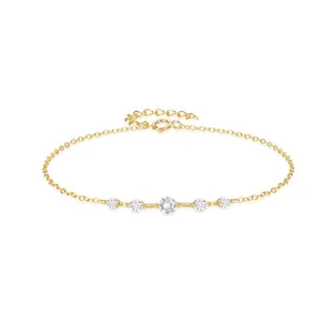 CANNER gioielli all'ingrosso S925 argento 2/3/4mm zircone braccialetto gioielli semplice delicato regolabile braccialetto placcato oro per le donne