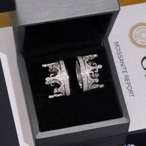 Luxury 10K <b>Gold</b> Eternity Band Crown <b>Ring</b> with Gemstones Moissanite Fine Hip Hop Jewelry for <b>Men</b> Women Party - Product Image 2