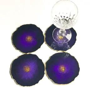 Sous-verres en résine de qualité supérieure, design élégant, avec support, lot de 4, pour la décoration de la maison, des restaurants et des hôtels - Product Image 1