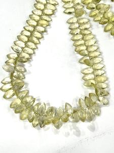 Cuentas de Briolette con forma de marquesa facetadas de moda de lujo de cuarzo de hielo Natural AAA 7x14mm tamaño 17 pulgadas hebra - Product Image 3