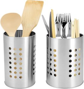 Bộ hiện đại của 2 thép không gỉ đồ dùng nhà bếp container 16.5x10 cm & 15x12 cm dao kéo chủ Kích thước nhà bếp tổ chức - Product Image 1