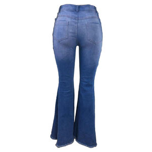 Pantalones vaqueros desgastados para mujer de nuevo estilo, pantalones pitillo de cintura media con decoración de botones, pantalones de camionero GF informales de talla grande - Product Image 3