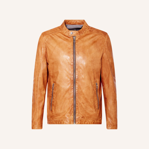 High Quality Coated Eco-Friendly Winter Genuine Leather <b>Jacket</b> for Men <b>Mandarin</b> <b>Collar</b> Front Logo Customized Design Made - Product Image 2