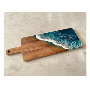 Plato de desayuno para Pizza, decoración de mesa, bloques de cortar de madera con tabla de queso de resina, tabla de cortar/cortar de Navidad de alta calidad - Product Image 1