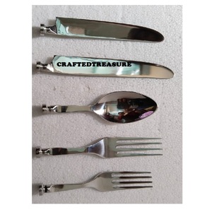 Ensemble de 6 couverts en acier inoxydable au design de luxe Ensemble de 6 couverts en métal poli miroir Ensemble de couverts en vente de gros - Product Image 2