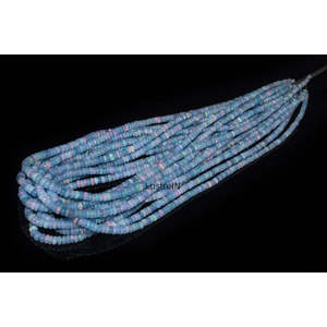 Cuentas Redondas Lisas de Ópalo Azul Tanzanita Natural, Cuentas Sueltas de Cristal Etíope, Ópalo Azul en Forma de Rondela - Product Image 4