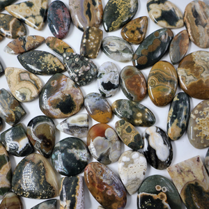 Jaspe Océan Naturel Pierres Précieuses en Vrac Cabochon Coupe Ovale pour la Fabrication de Bijoux En Gros Lot Mélange Forme Assortiment Jaspe Océan - Product Image 2