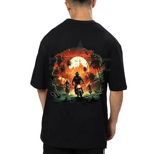 Camiseta sólida con estampado de gran tamaño, camisetas de algodón 100% antiarrugas hechas a medida para hombres más vendidas con colores personalizados - Product Image 3