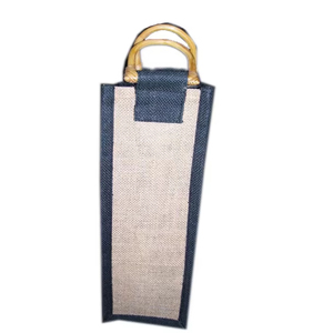 Bolsa de yute elegante para botella de vino con logotipo personalizado, Asa de caña biodegradable ecológica - Product Image 1