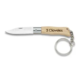 Coltello con lama in acciaio inossidabile da 45 mm e portachiavi in legno da 55 mm (3 Claveles 01786) - Product Image 2