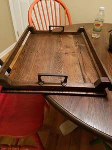 Plateau de service rectangulaire en bois de conception de plateau Finition naturelle Taille standard pour la maison et le mariage Plateau de service fait à la main - Product Image 5