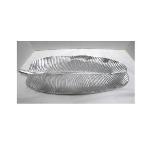 Plateau en métal argenté en forme de feuille de qualité supérieure décoration de mariage et de maison pour table à manger service de salade sucrée d'hôtel - Product Image 5