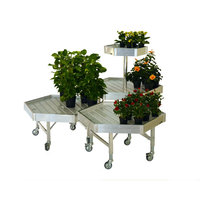 Banc de parc hexagonal antique en bois massif et en fer