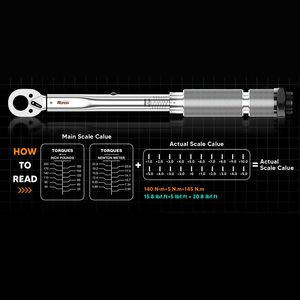 Vypart 1/4 Inch Auto Repair Tool Dual Direction 35 Pcs <b>Torque</b> Wrench <b>Set</b> 3.95 22.5N.m 72 Tooth Ratchet with Storage Case - Product Image 4