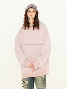 Sweat-shirt unisexe surdimensionné en coton polyester avec logo personnalisé, poids lourd 500 g/m², effet vieilli, fabriqué par des fabricants - Product Image 5