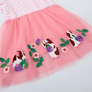 Baby Girl Children Summer Casual <b>Knee</b>-Length Character Print Short Sleeve Dress OEM Service - Product Image 3
